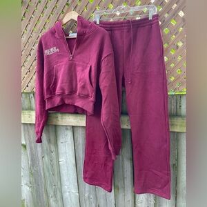 Helfrich Collective “Capsule” Burgundy Cropped Sweatsuit 🛋️